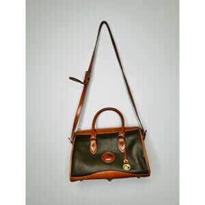 DOONEY & BOURKE Vintage 90s Olive Green Leather Top Handles Crossbody Handbag